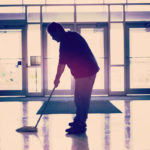 janitor cleaning a facility