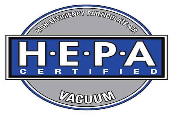 HEPA filter certified vacuum