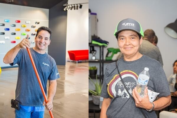 Corvus of Denver franchise owners Luis Campos and Mercedes Puerto side-by-side photos